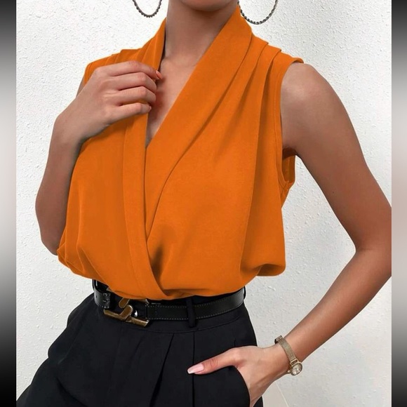 Luxe wrap hem surplice blouse - Picture 7 of 16